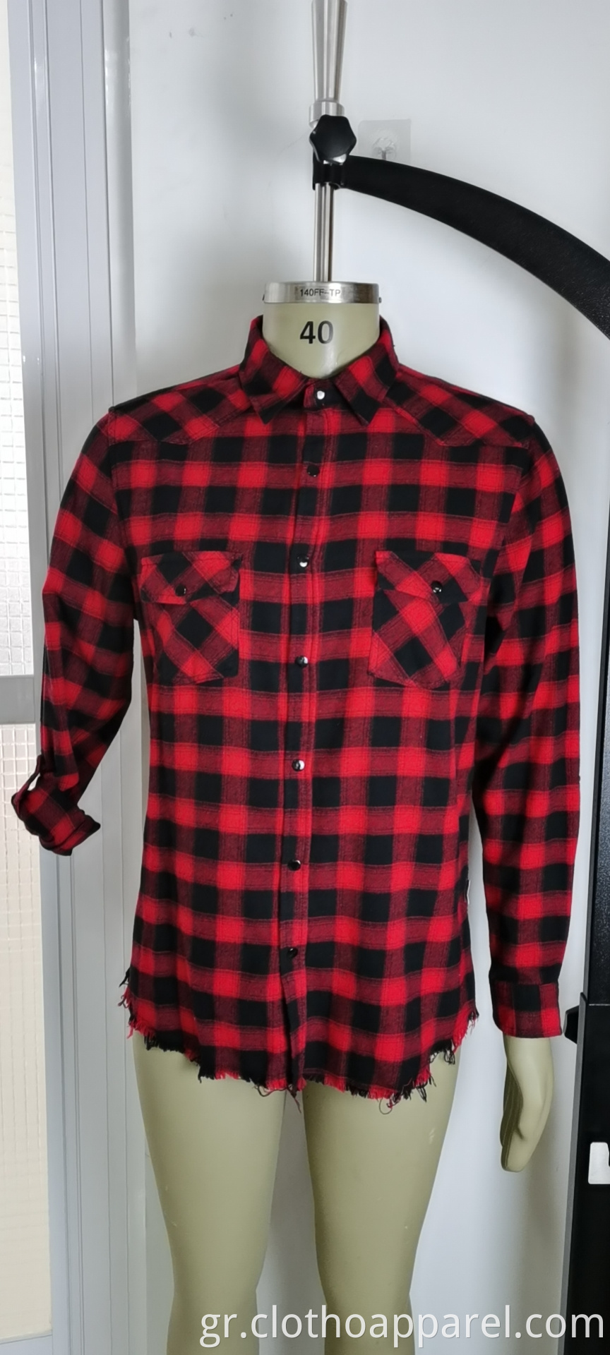 Men's 100% Cotton Red And Black Checked Shirt